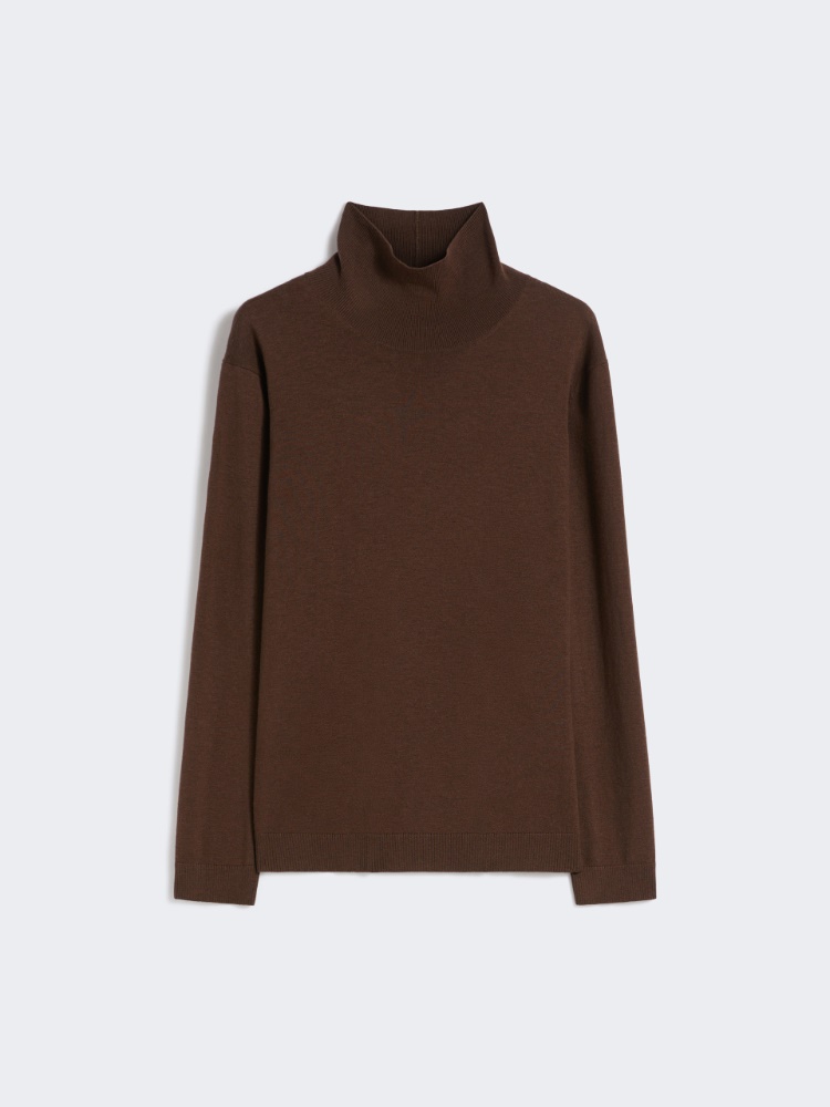 Wool and silk knit turtleneck - CHOCOLATE - Weekend - 6