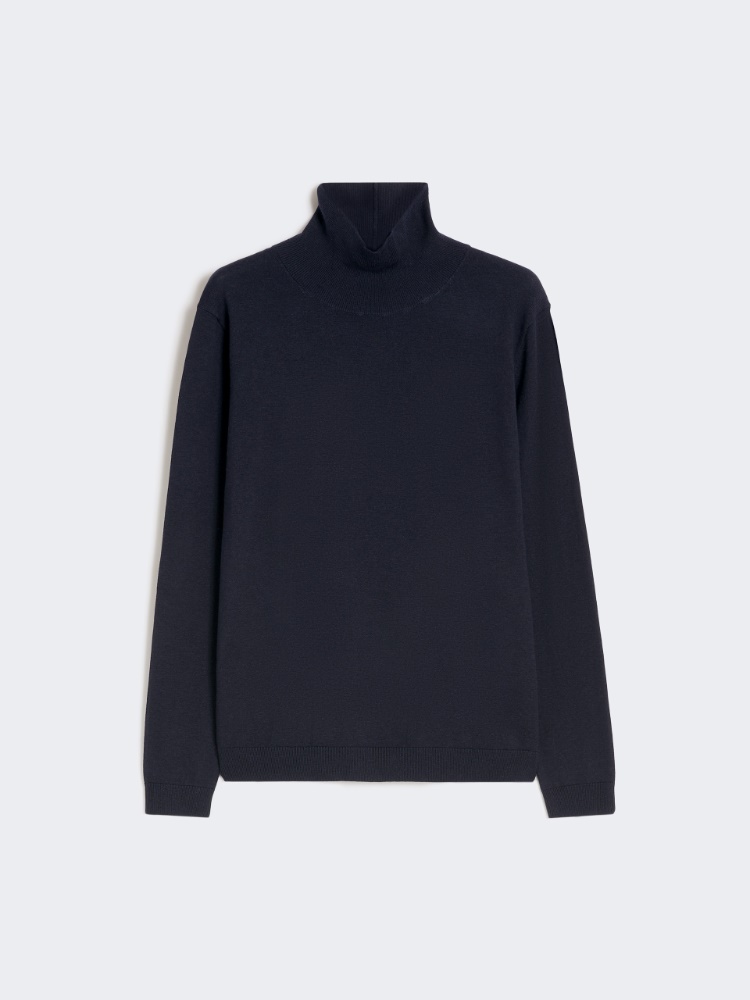 Wool and silk knit turtleneck - NAVY - Weekend - 6