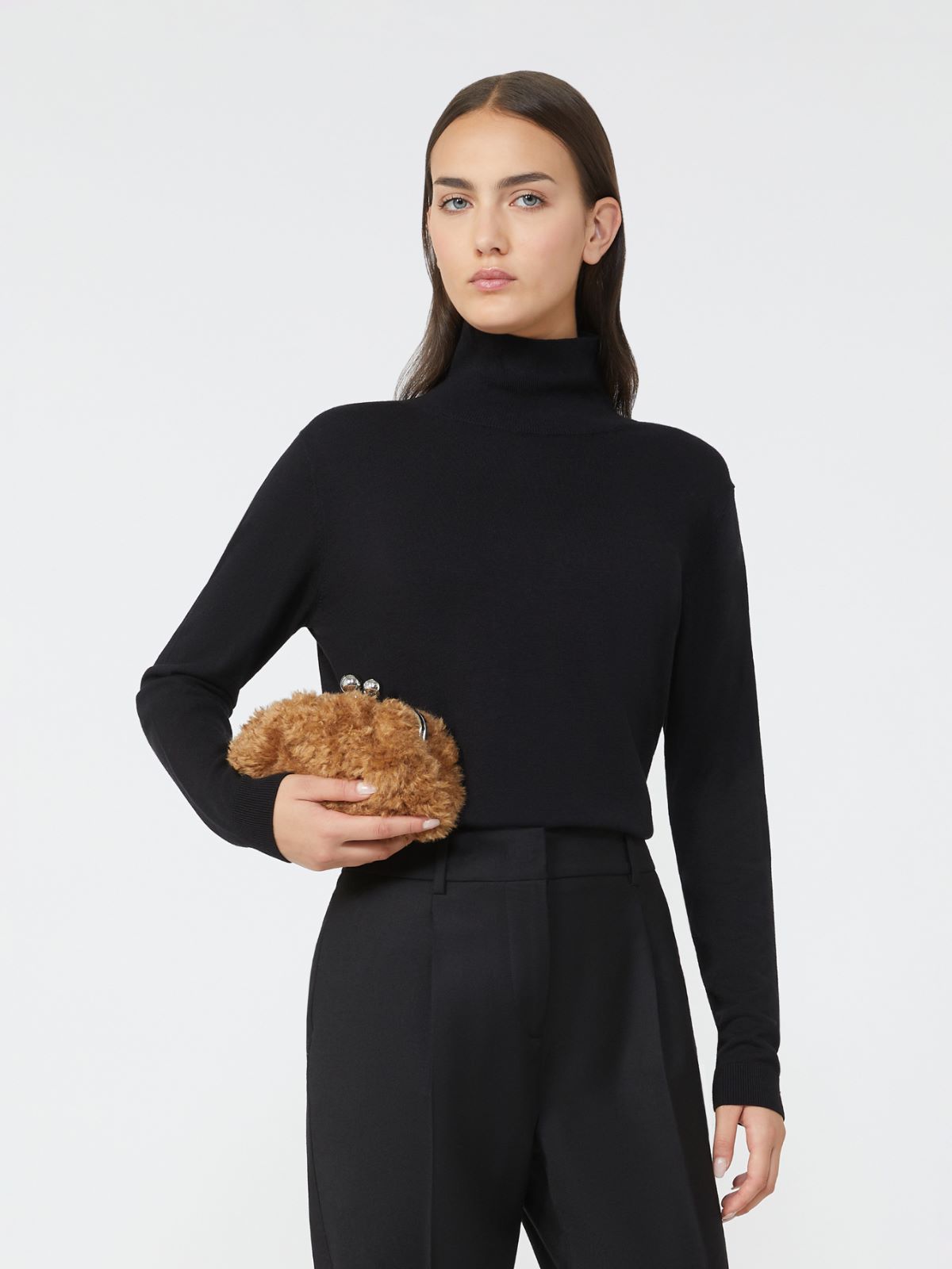 Wool and silk knit turtleneck - BLACK - Weekend - 4