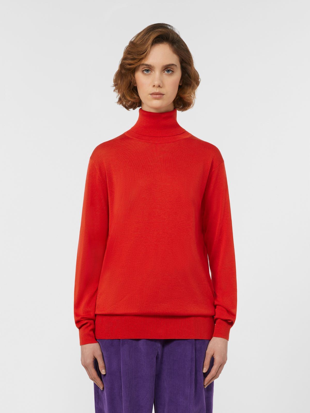 Wool and silk yarn turtleneck - RED - Weekend - 2