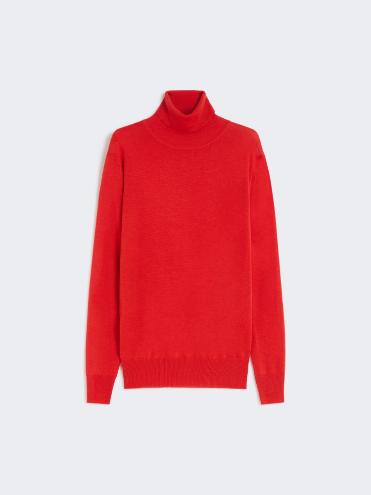 Wool and silk yarn turtleneck - RED - Weekend - 2
