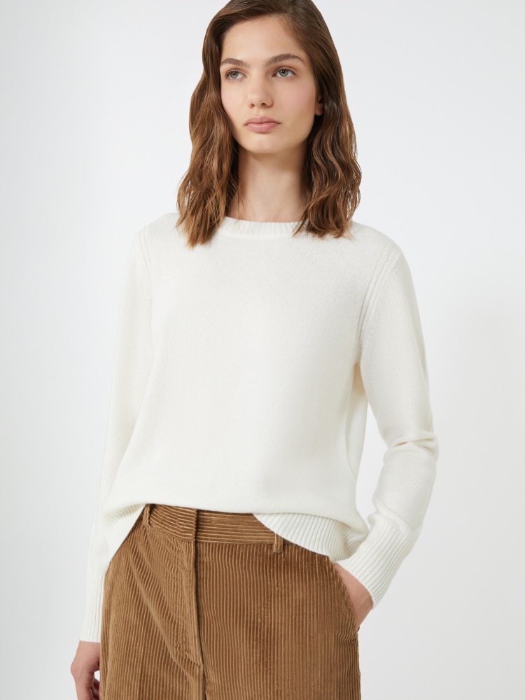 Cashmere yarn jumper - ECRU - Weekend