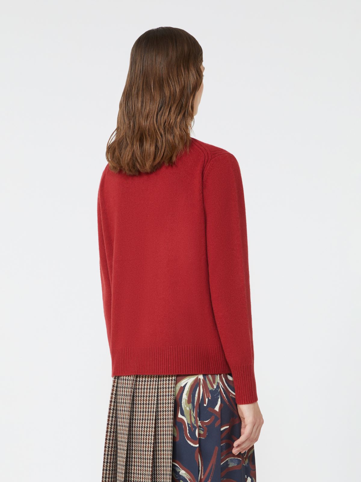 Cashmere yarn jumper - BERRY RED - Weekend - 3