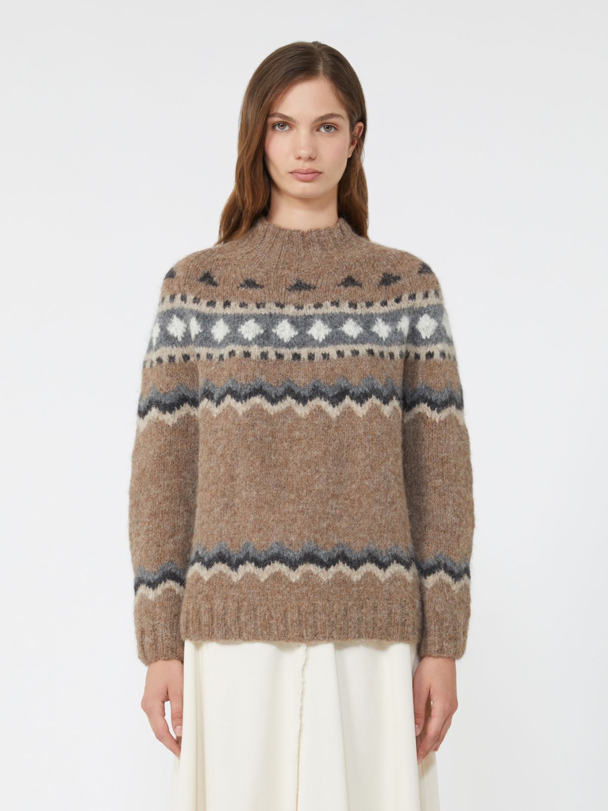 Jacquard alpaca turtleneck - MARRON GLACE' - Weekend - 2