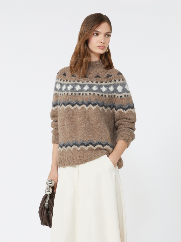 Jacquard alpaca turtleneck - MARRON GLACE' - Weekend
