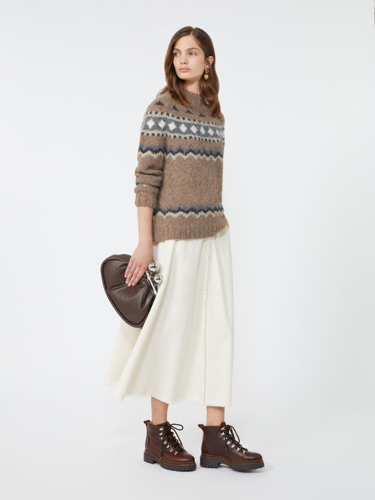 Jacquard alpaca turtleneck - MARRON GLACE' - Weekend