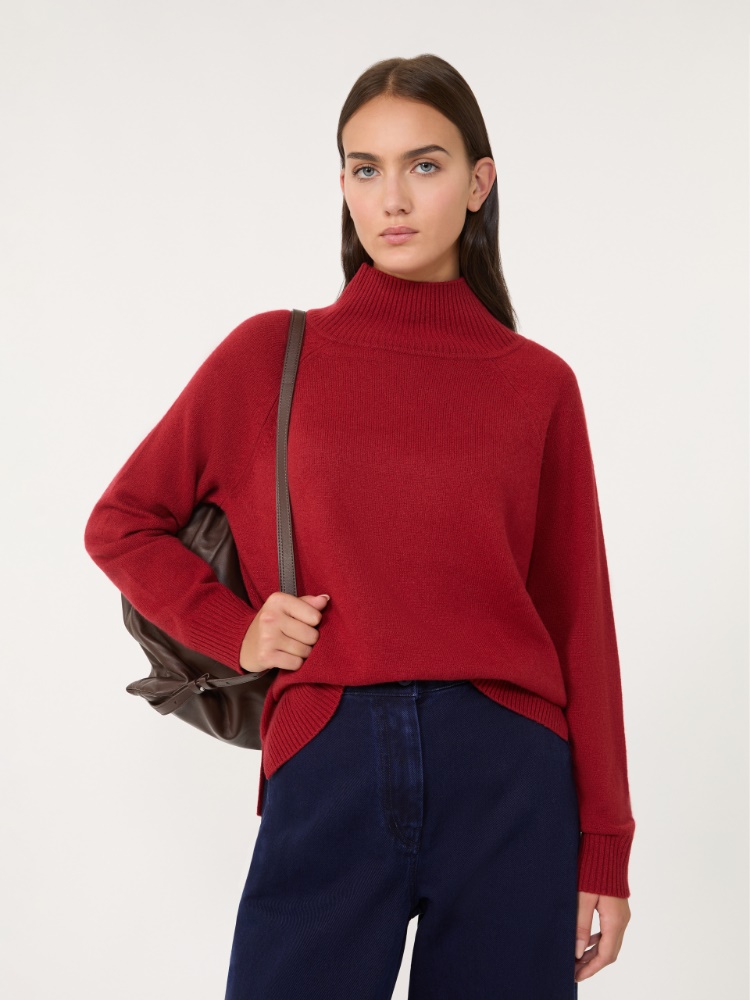Cashmere yarn turtleneck - BERRY RED - Weekend