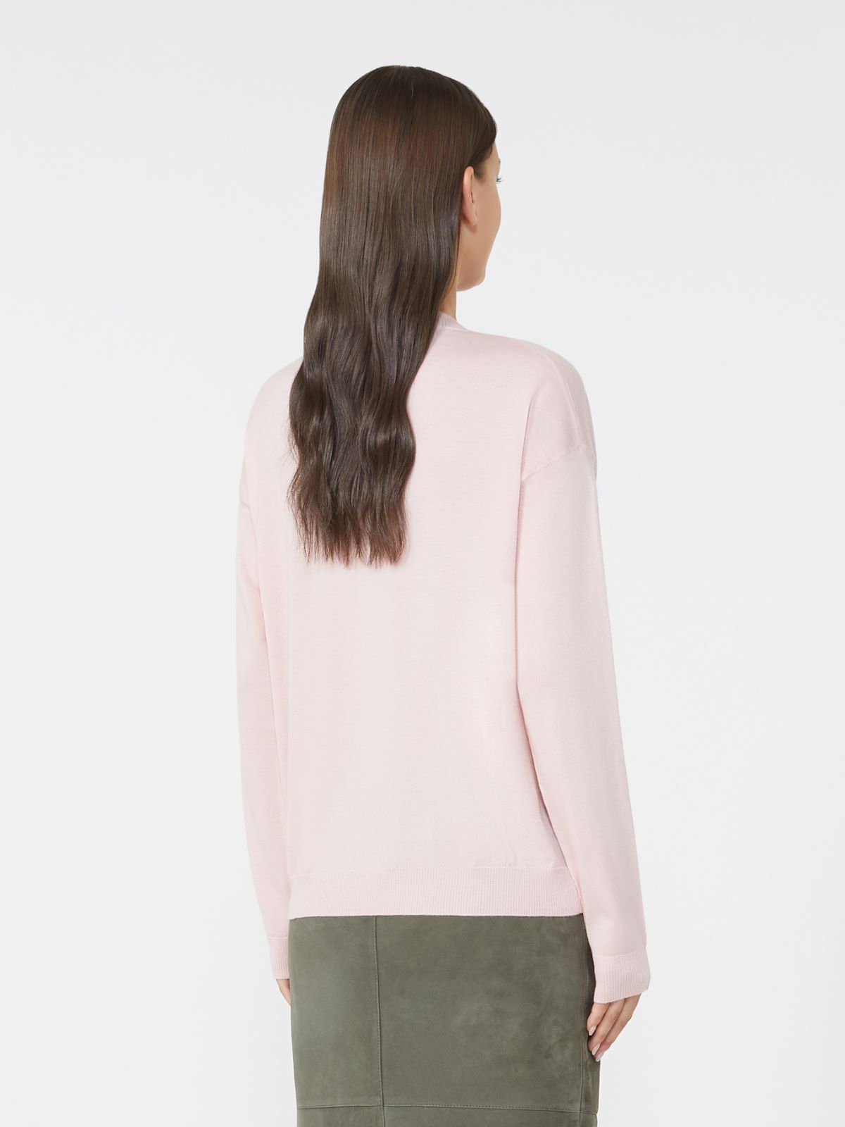 Wool and cashmere V-neck jumper - PINK - Weekend - 3