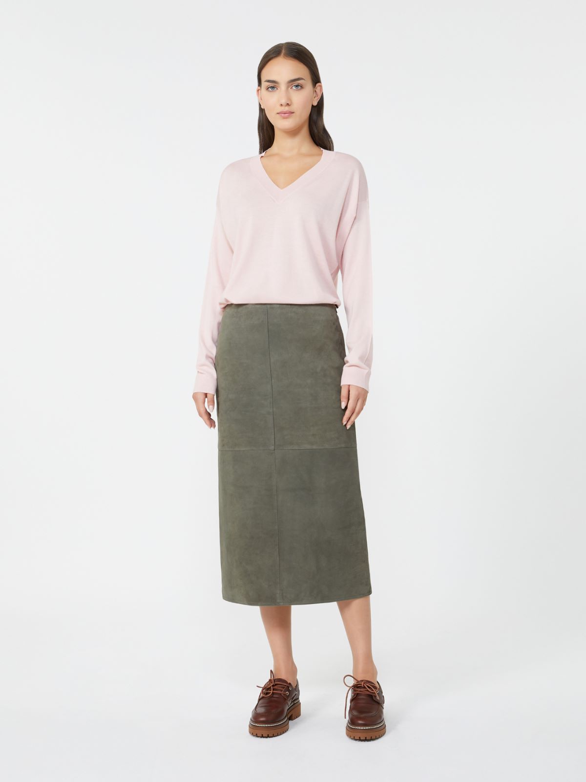Wool and cashmere V-neck jumper - PINK - Weekend