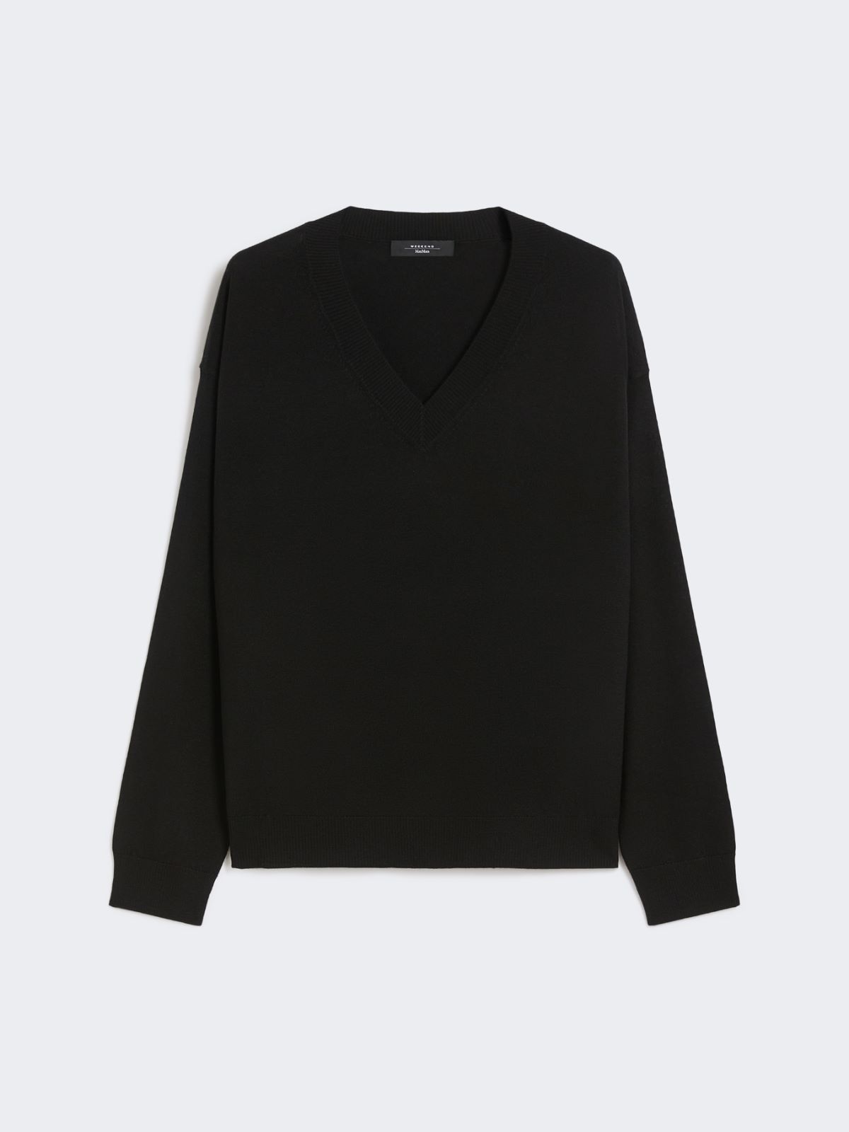 Wool and cashmere V-neck jumper - BLACK - Weekend - 6