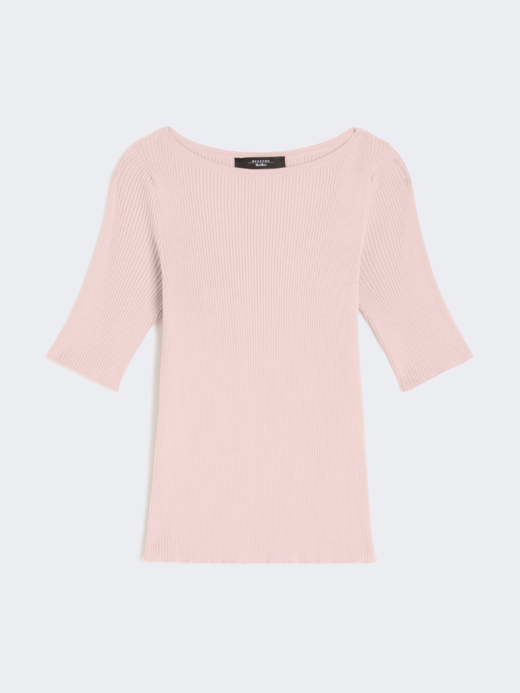 Slim-fit stretch viscose T-shirt - POWDER - Weekend - 2