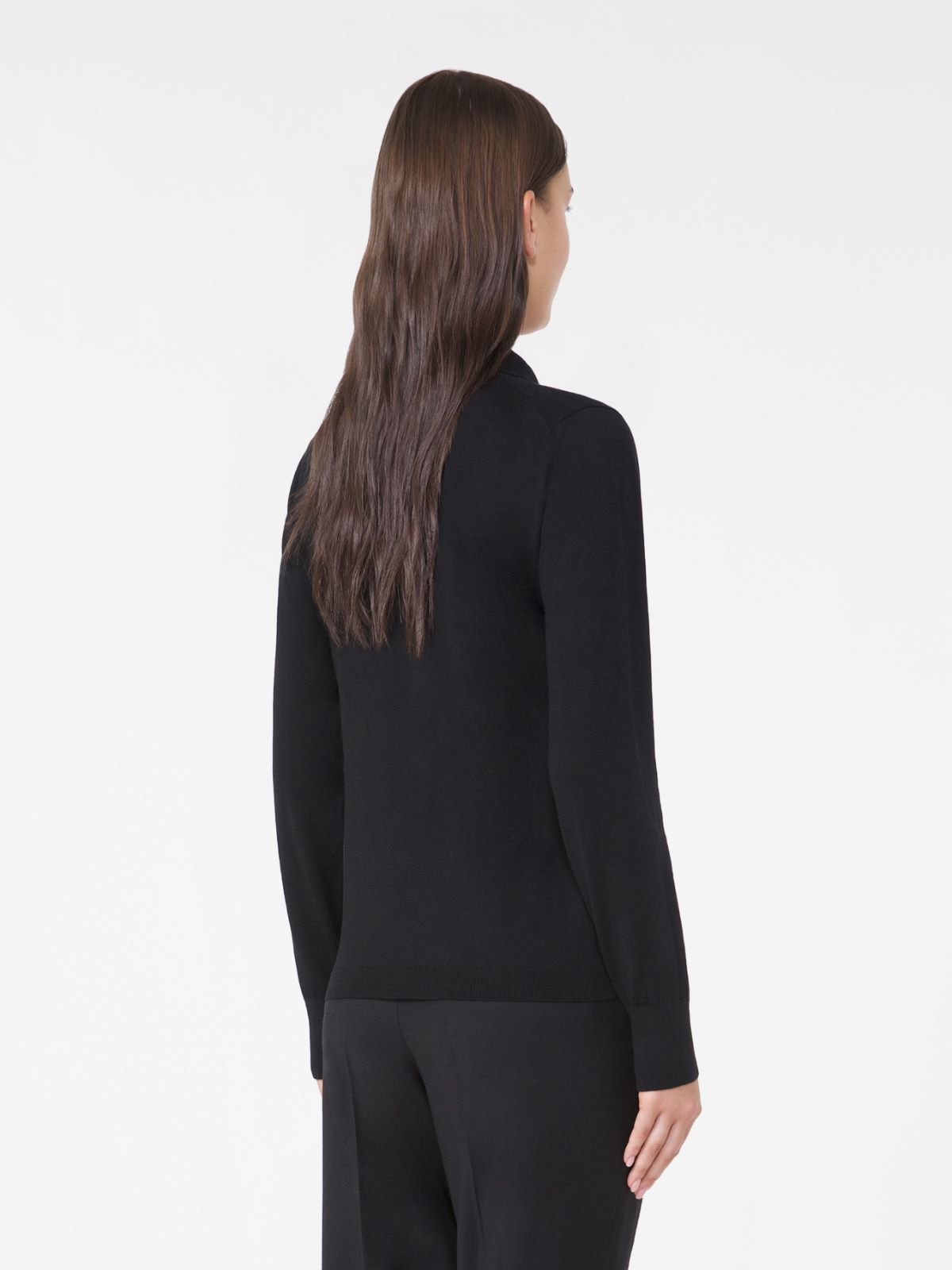 Wool and cashmere polo shirt - BLACK - Weekend - 3