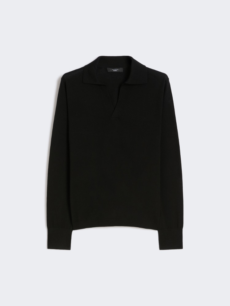 Wool and cashmere polo shirt - BLACK - Weekend - 6