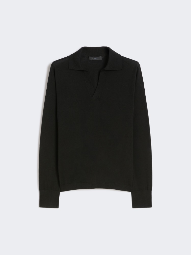 Wool and cashmere polo shirt - BLACK - Weekend - 2