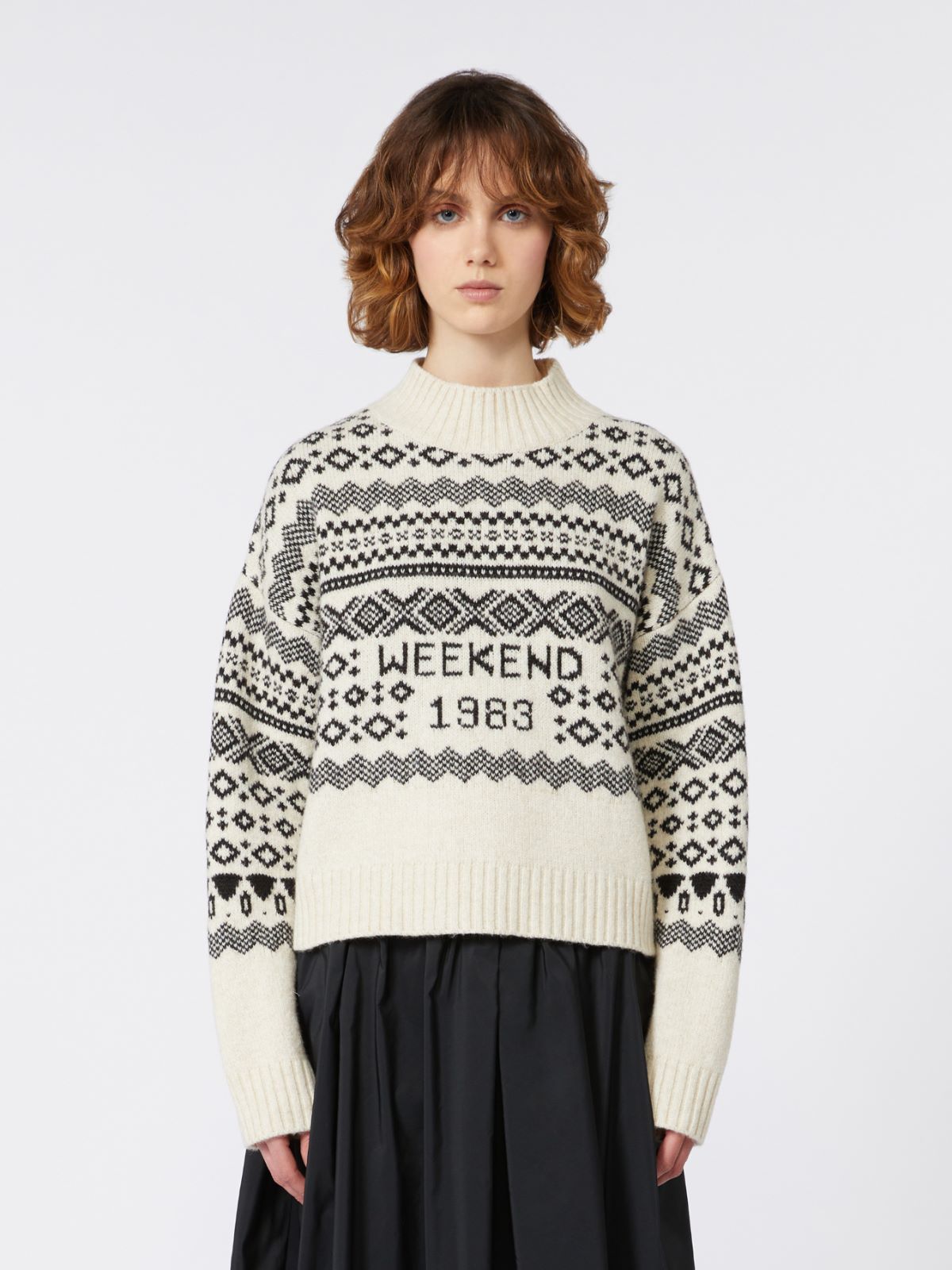 Wool and alpaca jacquard jumper - WHITE - Weekend - 2