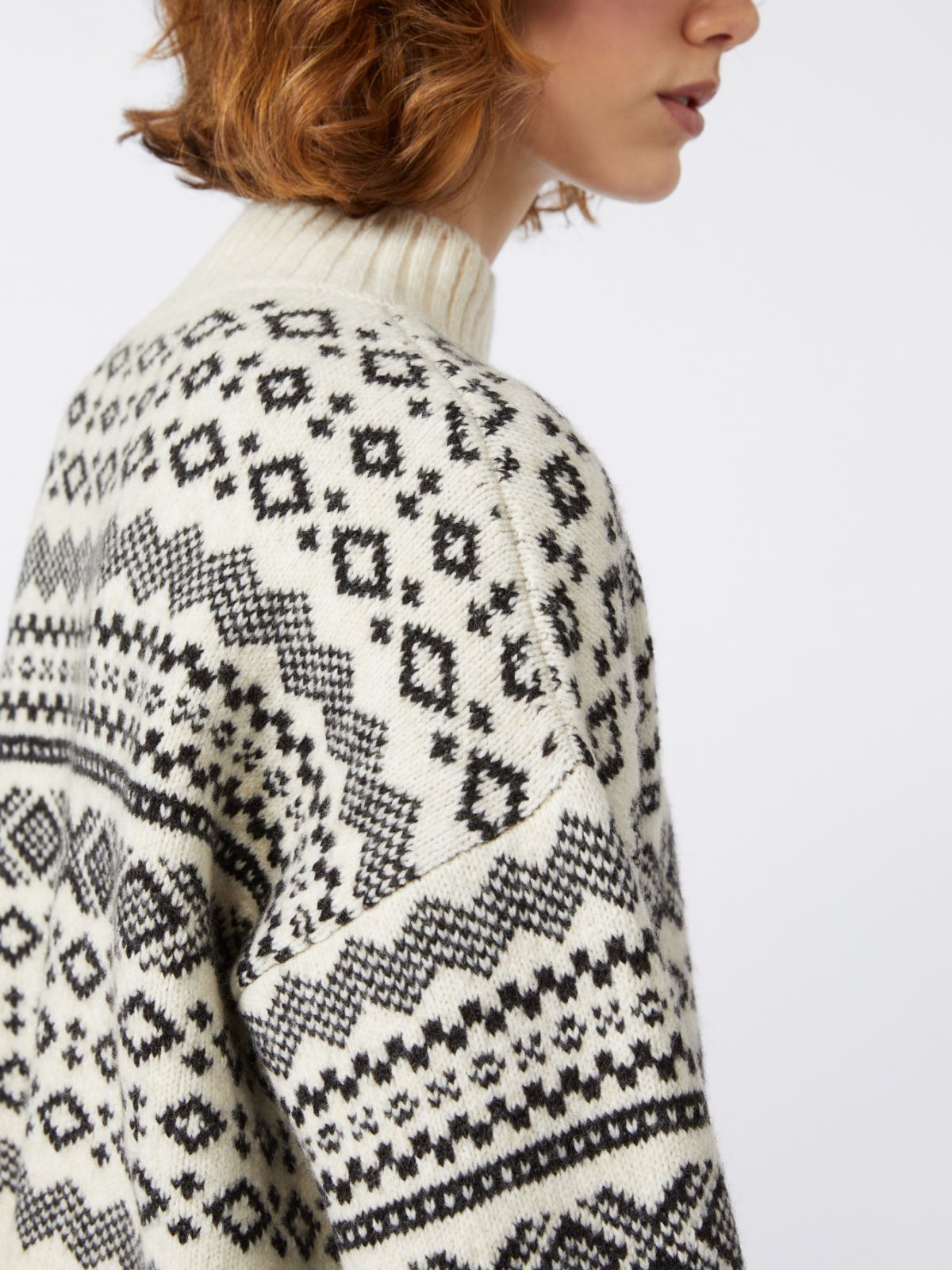 Wool and alpaca jacquard jumper - WHITE - Weekend - 6