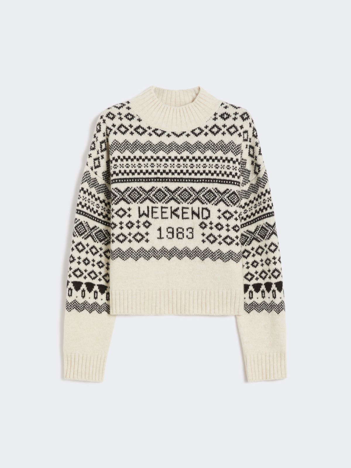 Wool and alpaca jacquard jumper - WHITE - Weekend - 8