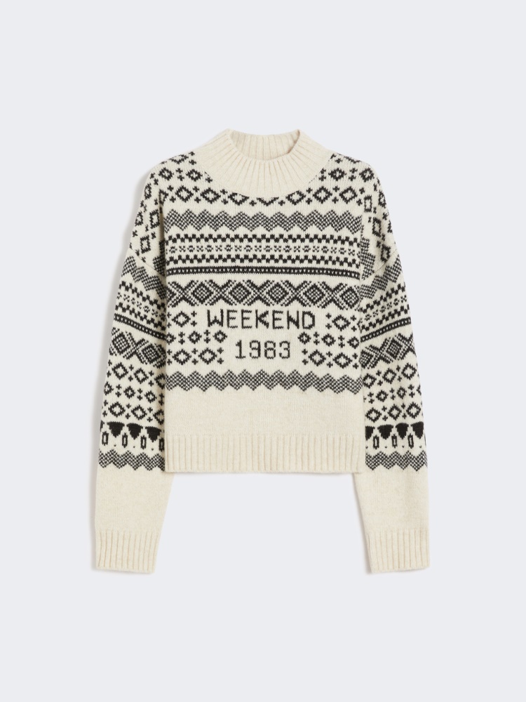 Wool and alpaca jacquard jumper - WHITE - Weekend - 2