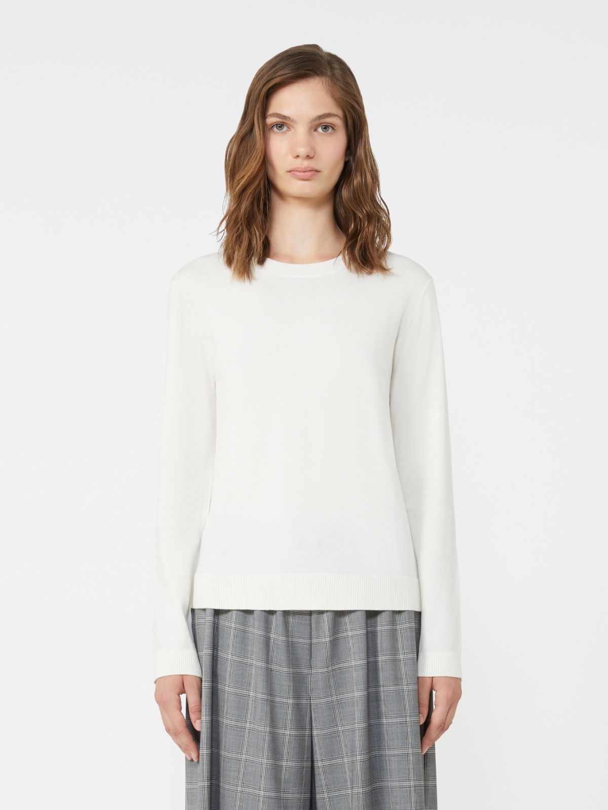 Silk and wool yarn jumper - ECRU - Weekend - 2