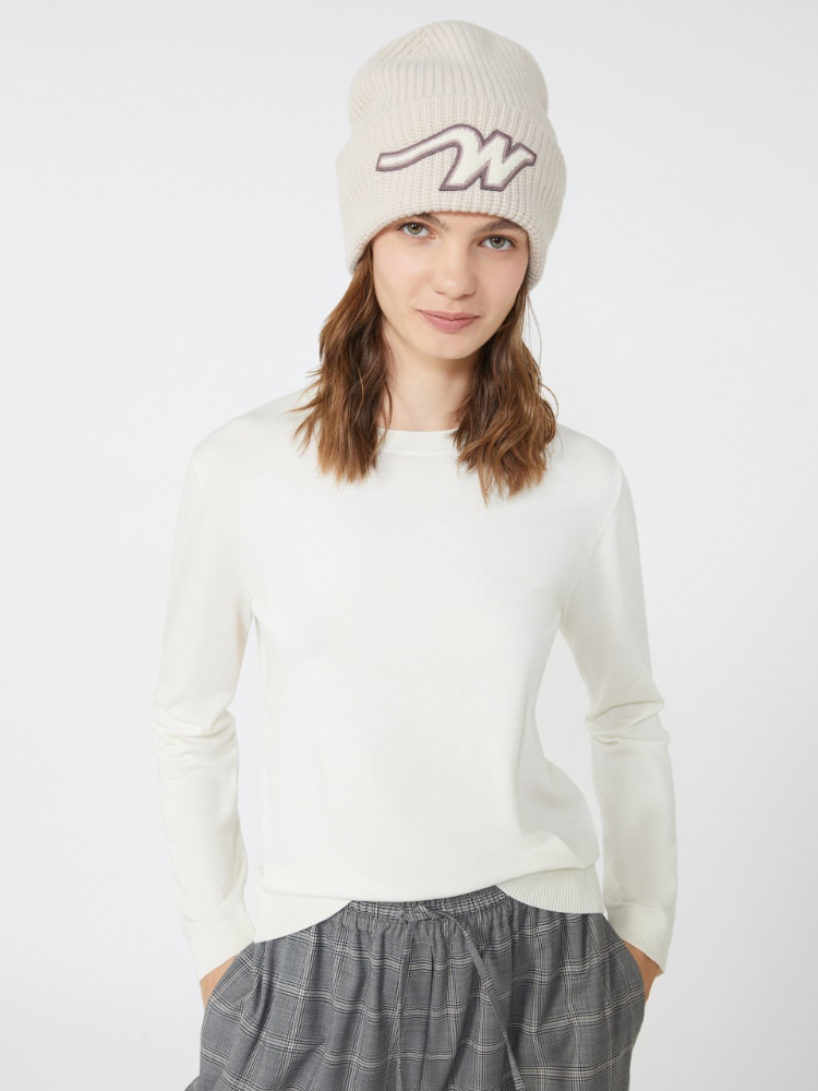 Silk and wool yarn jumper - ECRU - Weekend
