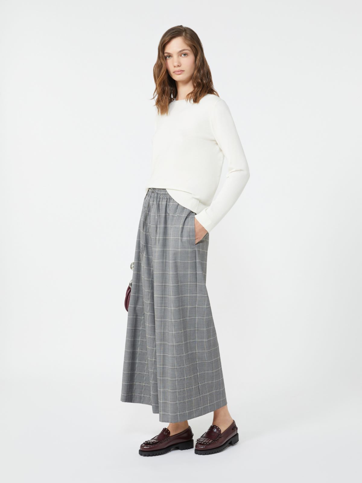 Silk and wool yarn jumper - ECRU - Weekend