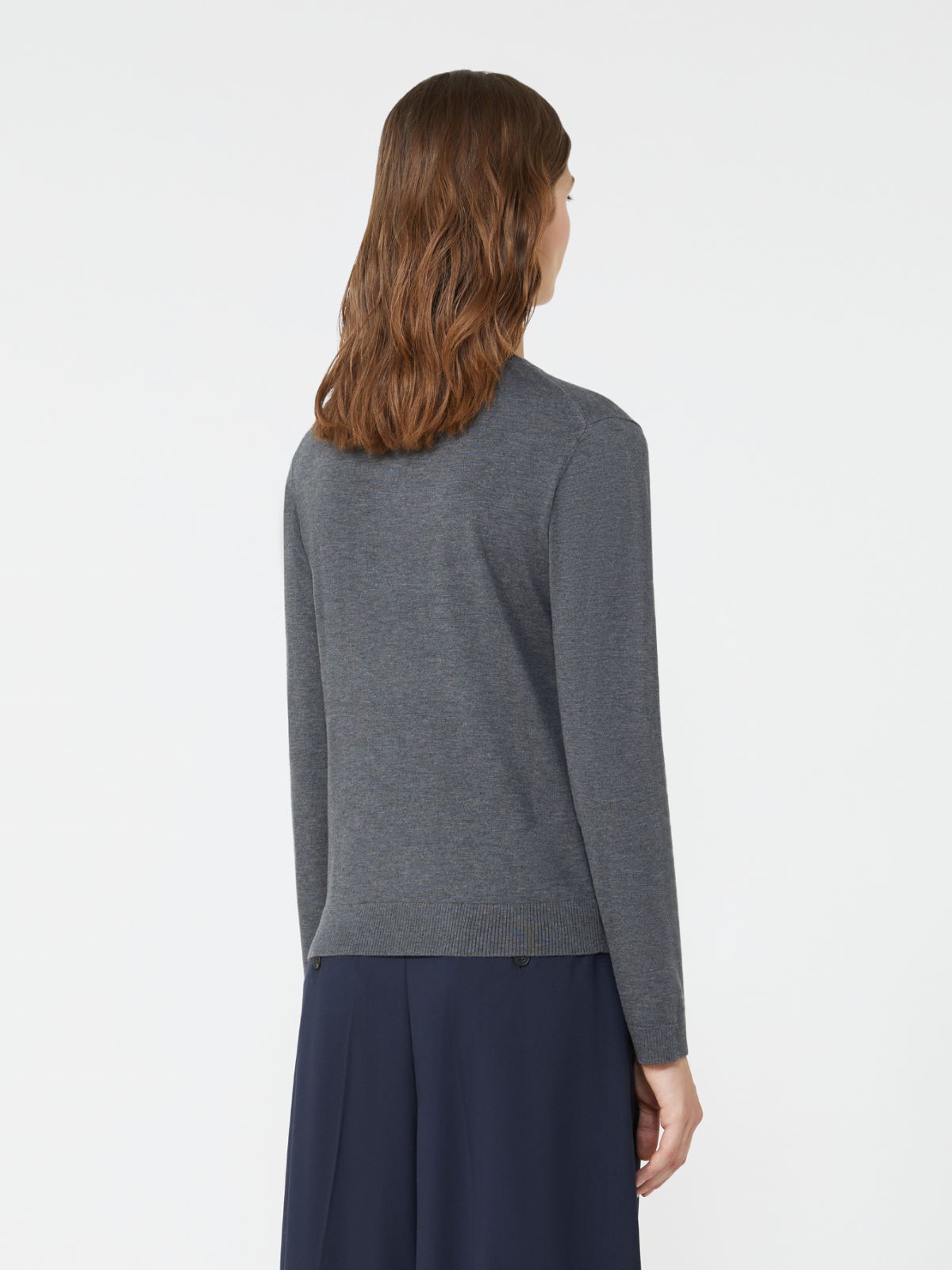 Silk and wool yarn jumper - DARK GREY - Weekend - 3
