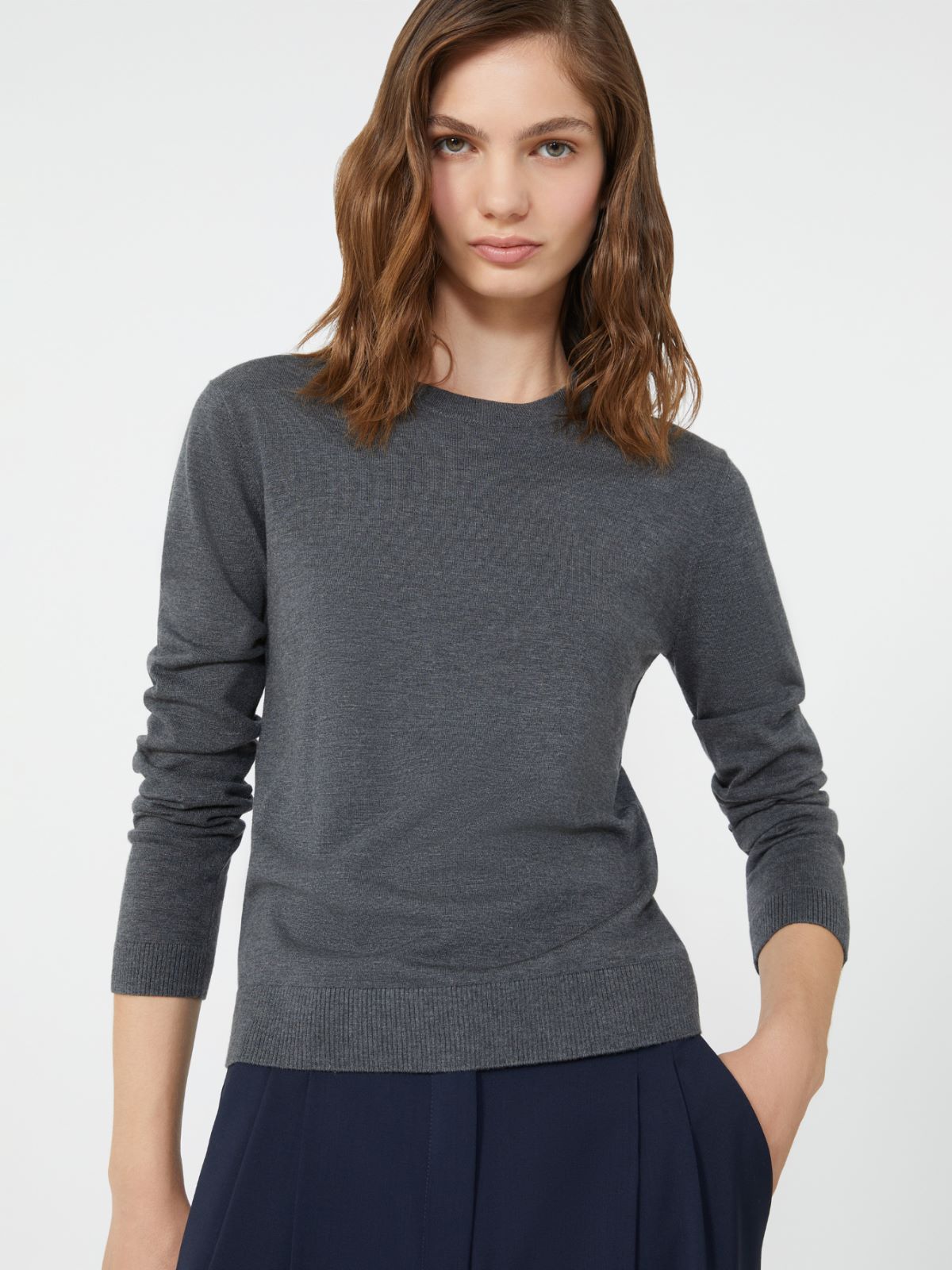 Silk and wool yarn jumper - DARK GREY - Weekend - 4