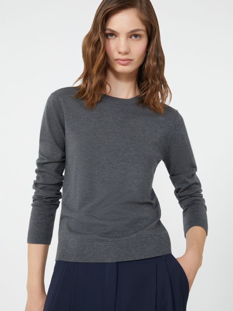 Silk and wool yarn jumper - DARK GREY - Weekend