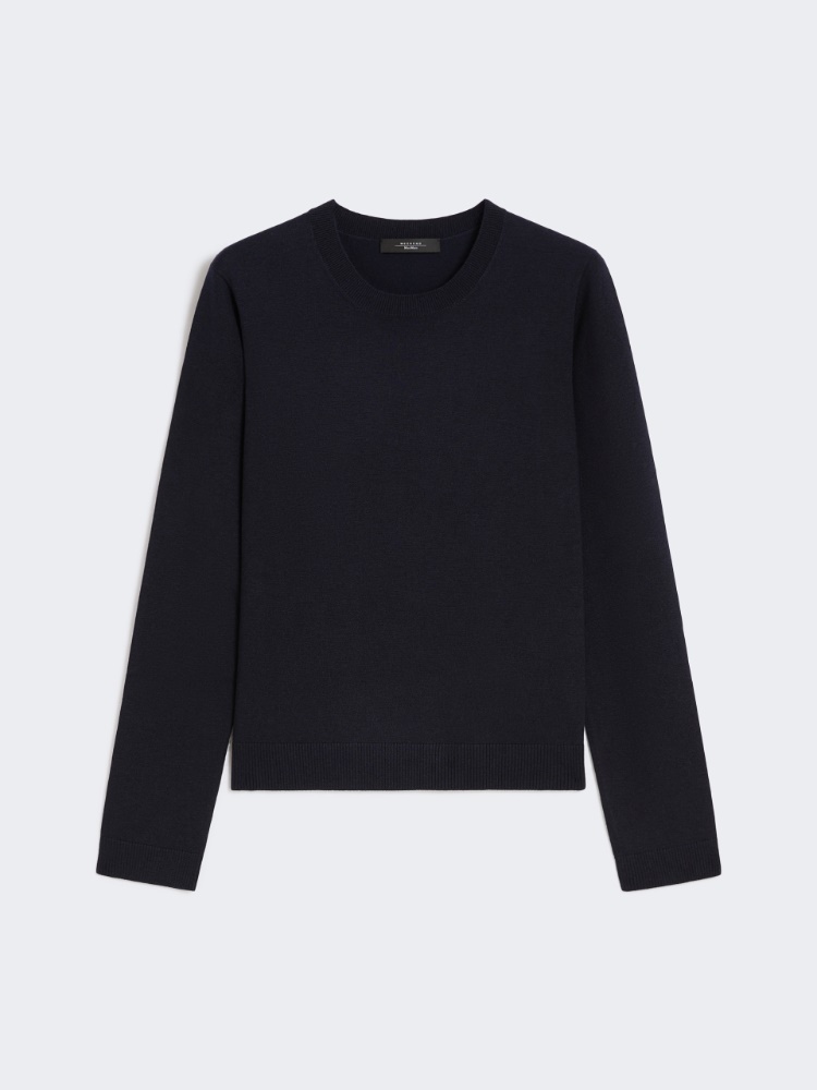 Silk and wool yarn jumper - NAVY - Weekend - 2