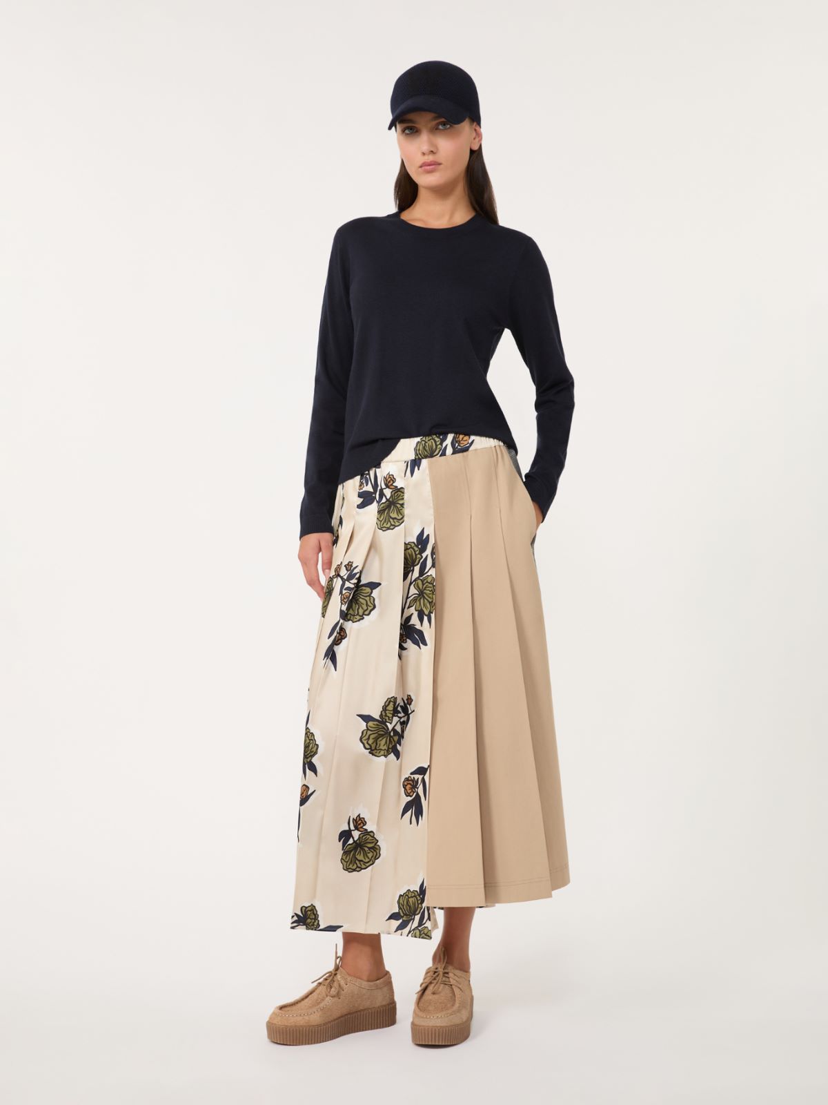 Silk and wool yarn jumper - NAVY - Weekend