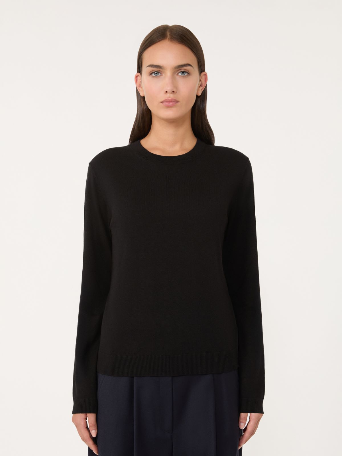 Silk and wool yarn jumper - BLACK - Weekend - 2