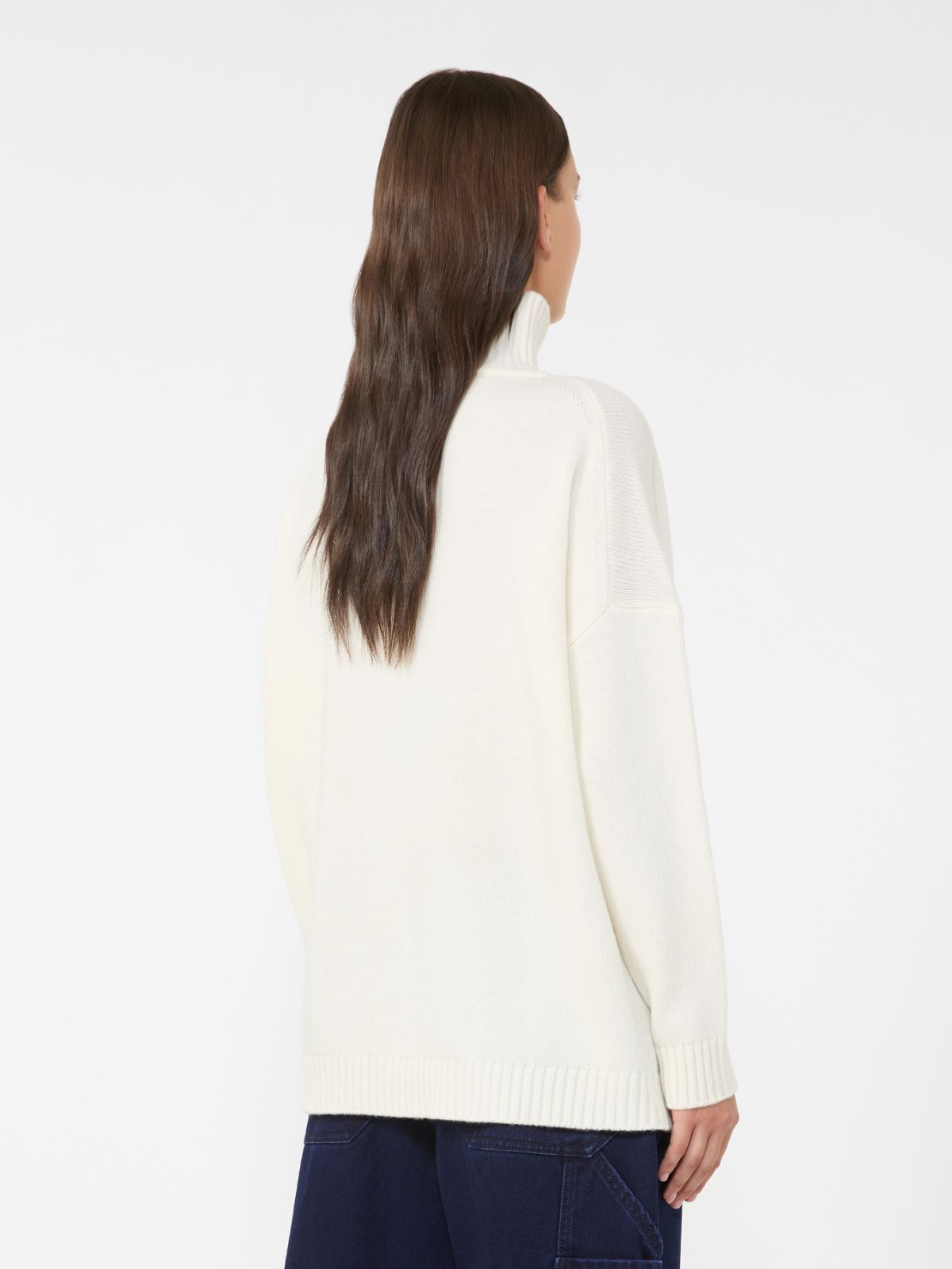 Wool knit turtleneck jumper - ECRU - Weekend - 3