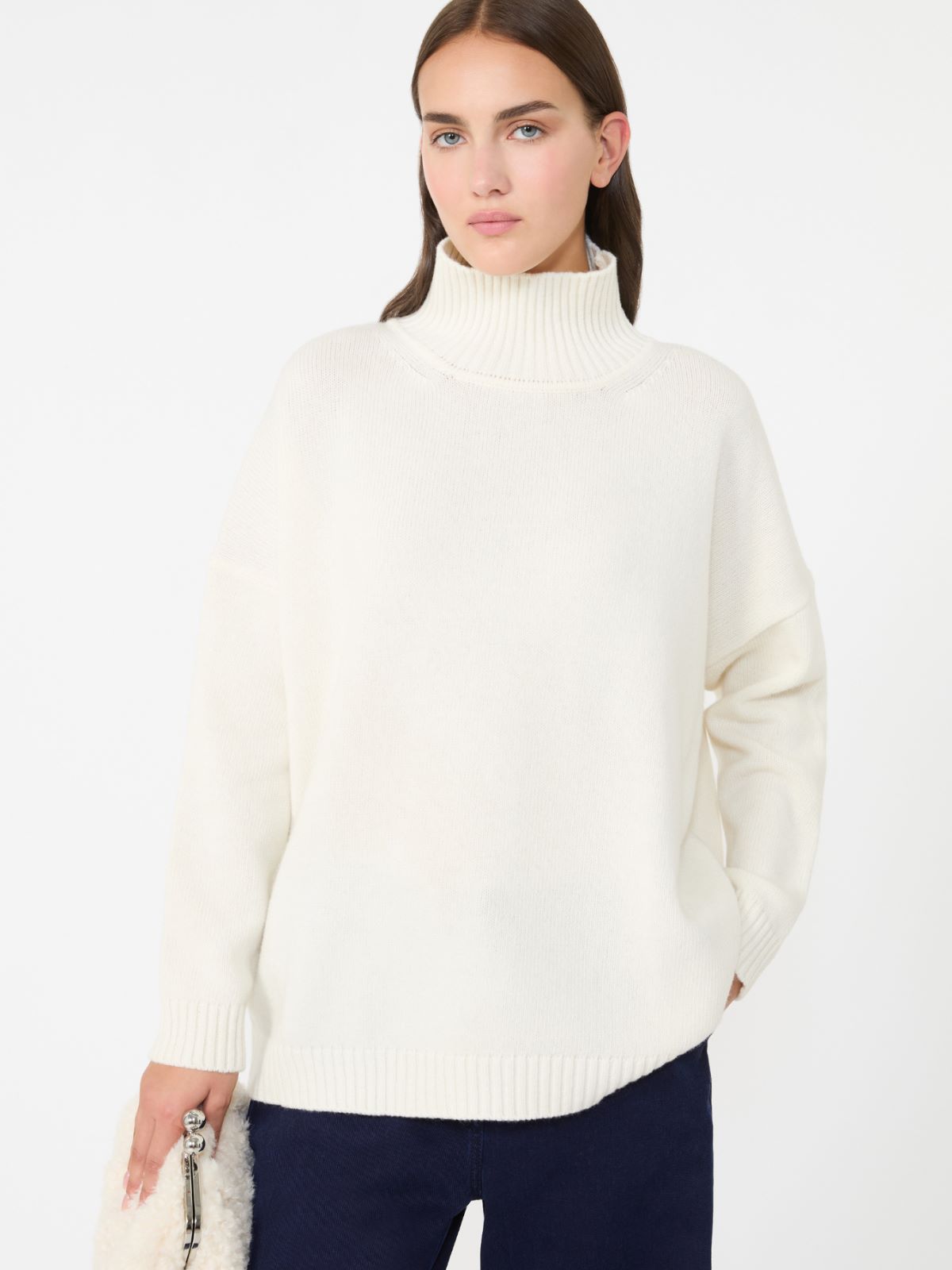 Wool knit turtleneck jumper - ECRU - Weekend - 4