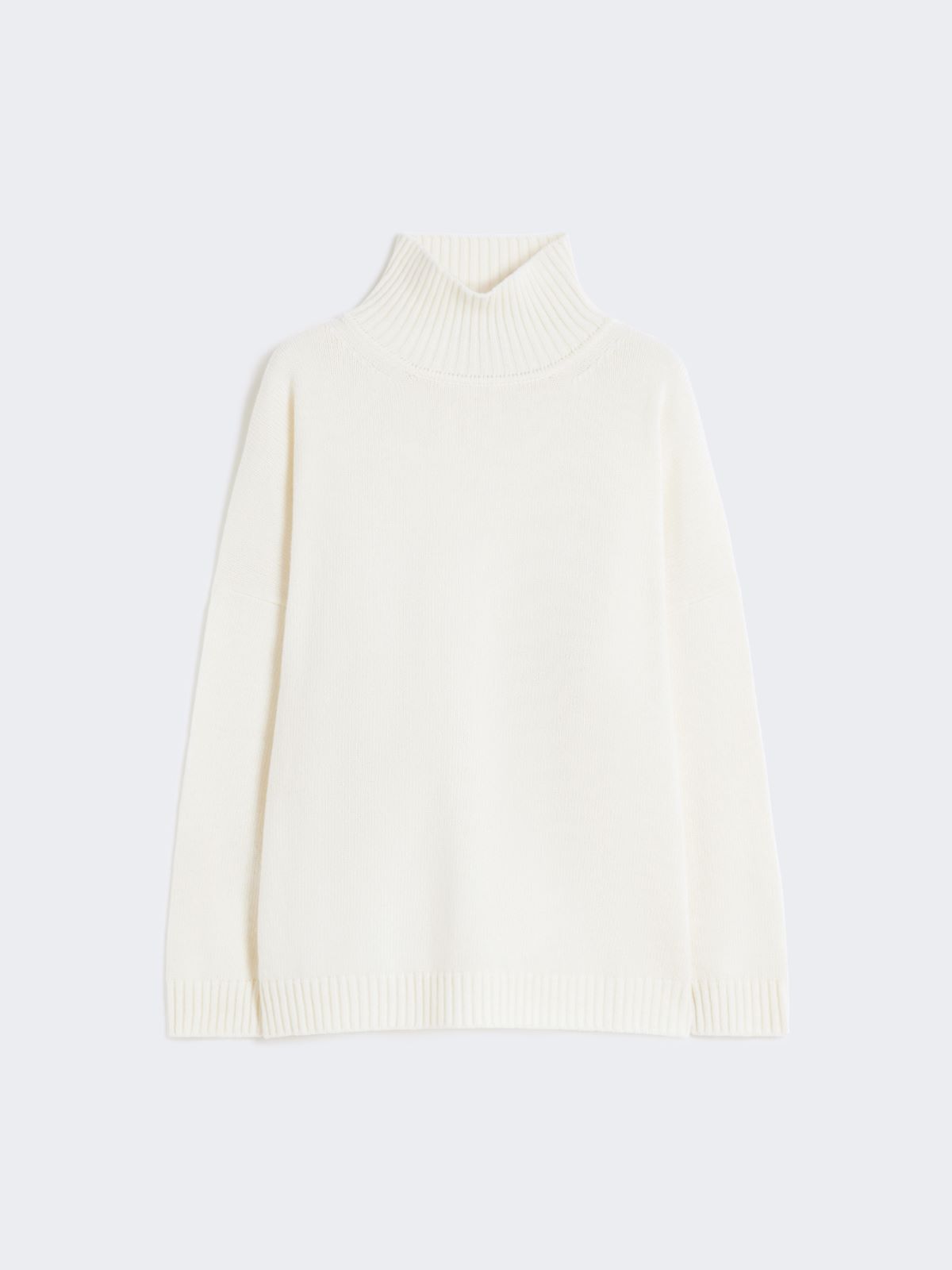 Wool knit turtleneck jumper - ECRU - Weekend - 5