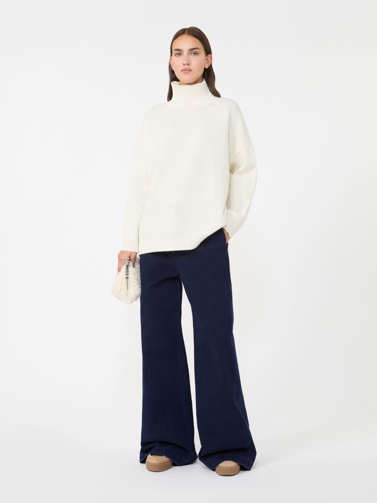 Wool knit turtleneck jumper - ECRU - Weekend