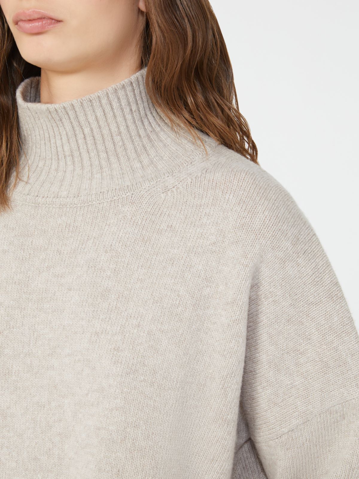 Wool knit turtleneck jumper - SAND - Weekend - 5