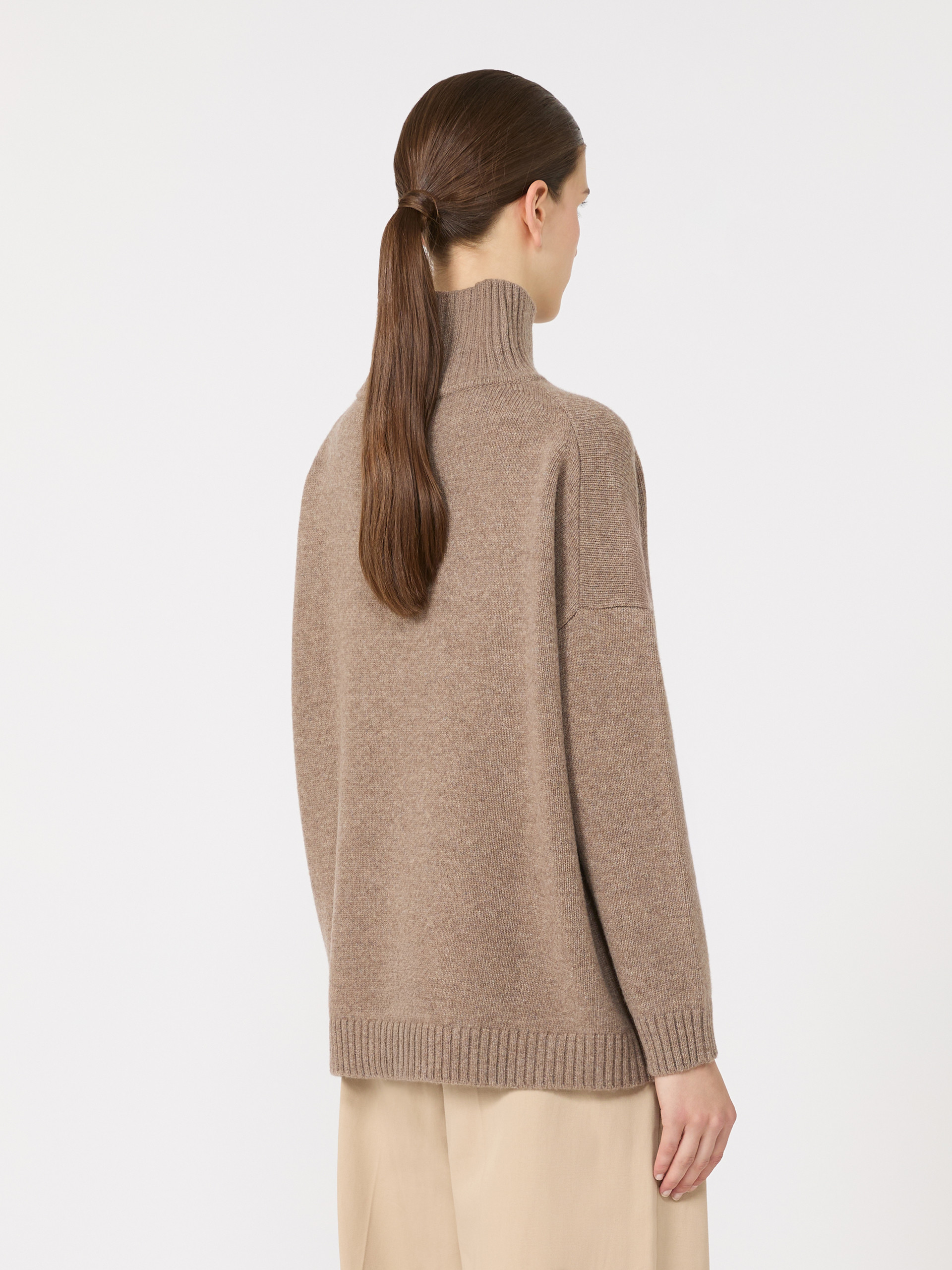 Wool knit turtleneck jumper - HAZELNUT BROWN - Weekend Max Mara - 3