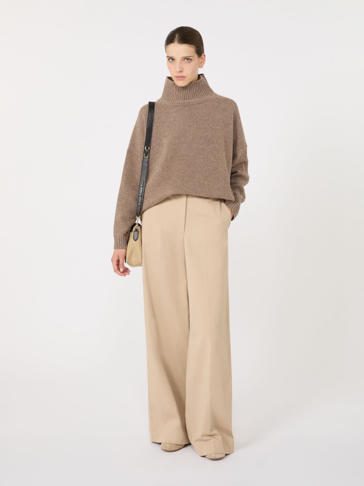 Wool knit turtleneck jumper - HAZELNUT BROWN - Weekend