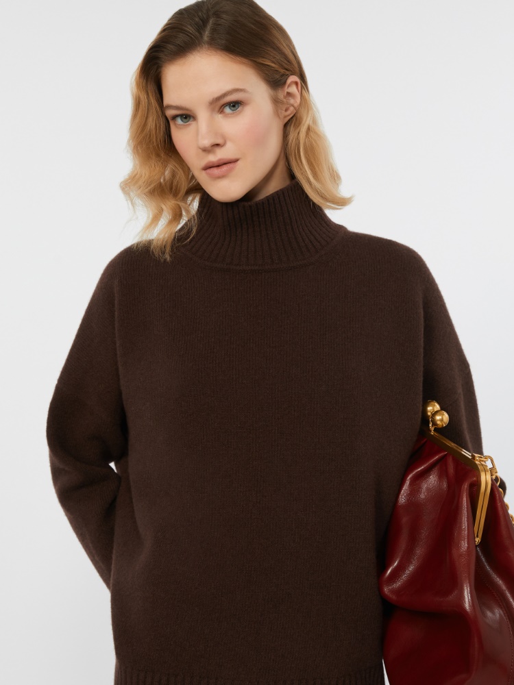 Wool knit turtleneck jumper - CHOCOLATE - Weekend