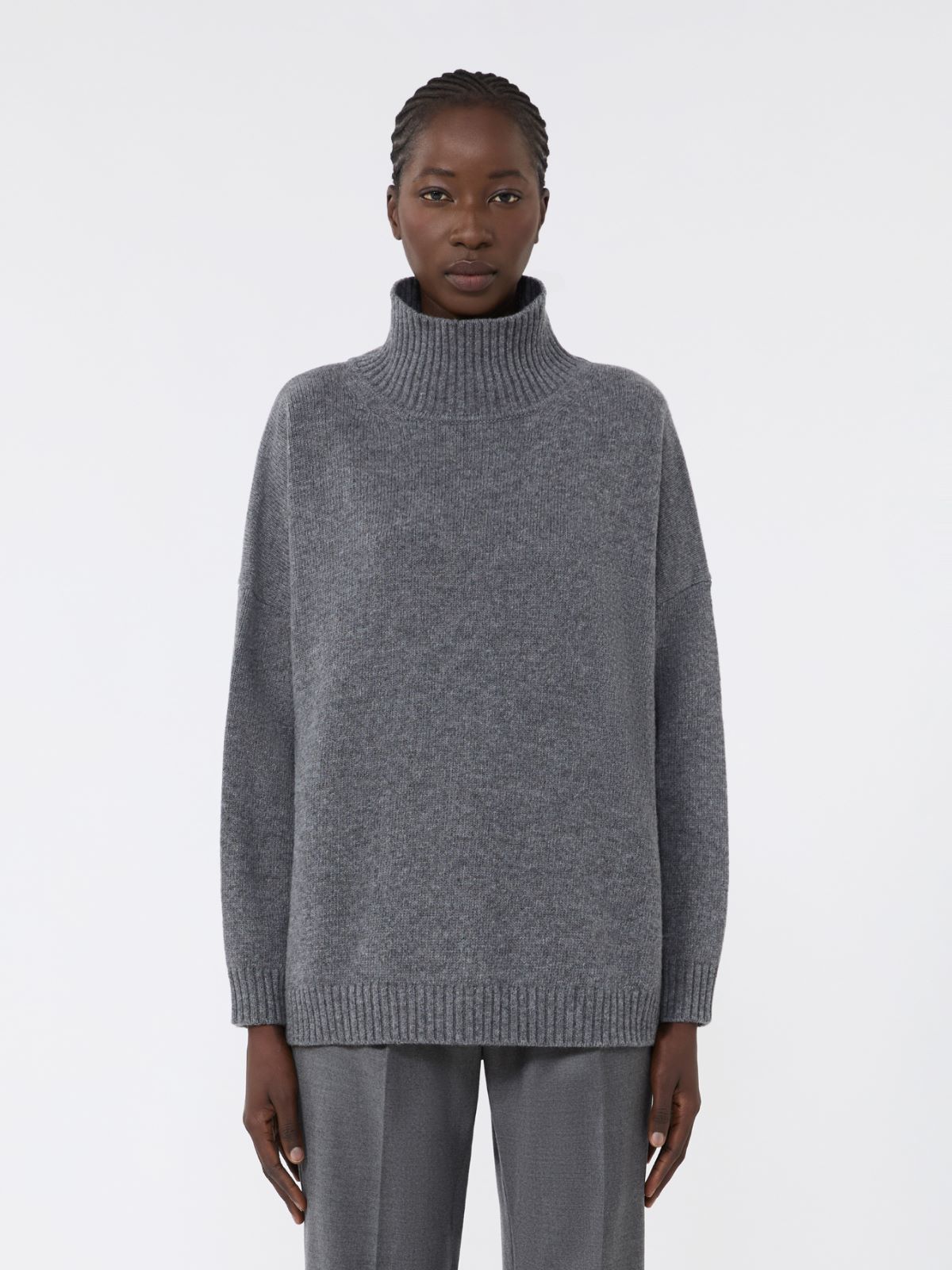 Wool knit turtleneck jumper - DARK GREY - Weekend - 2