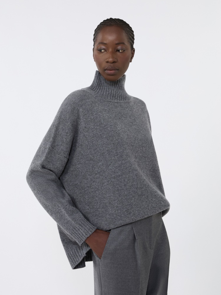 Wool knit turtleneck jumper - DARK GREY - Weekend