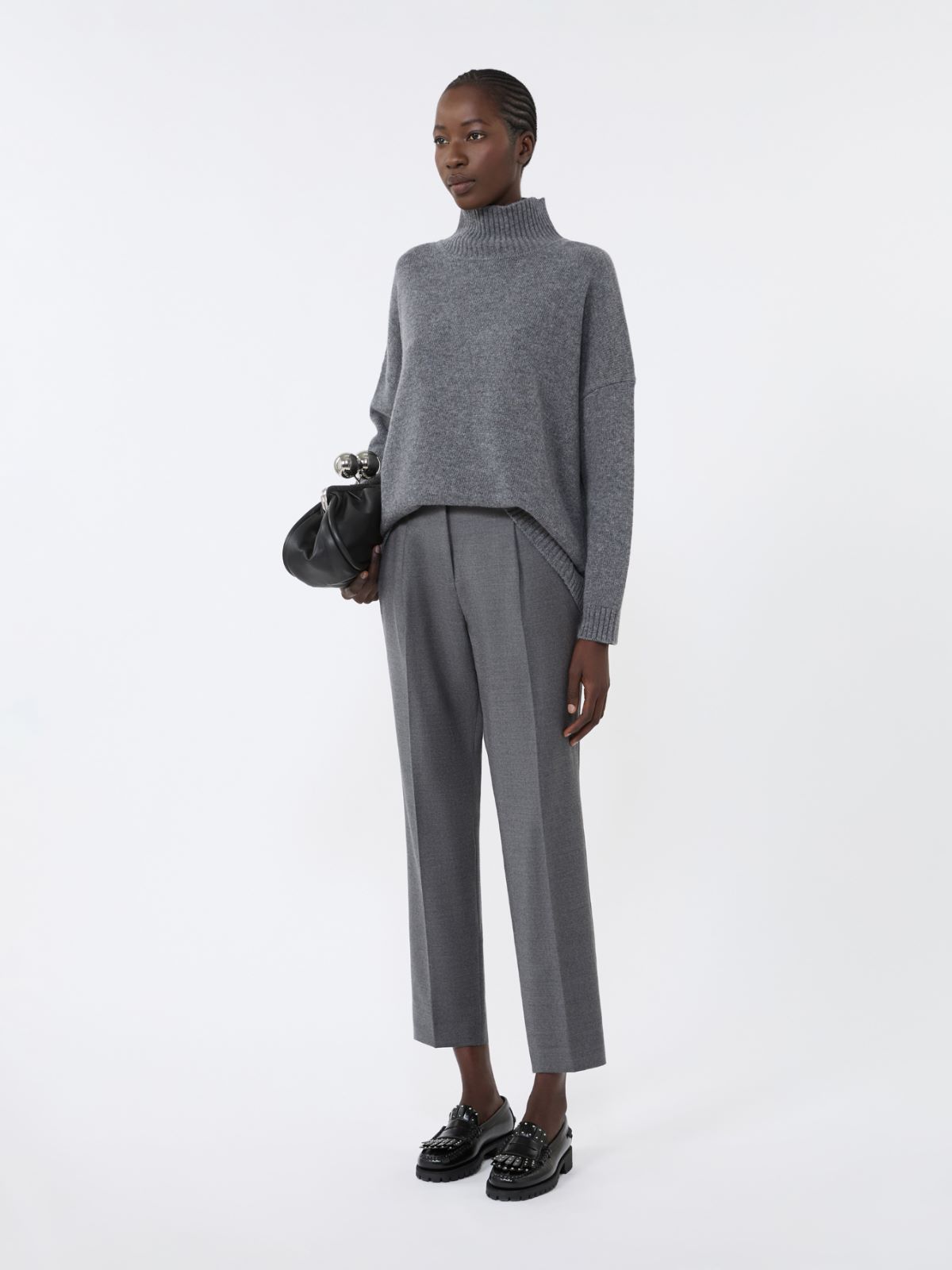 Wool knit turtleneck jumper - DARK GREY - Weekend