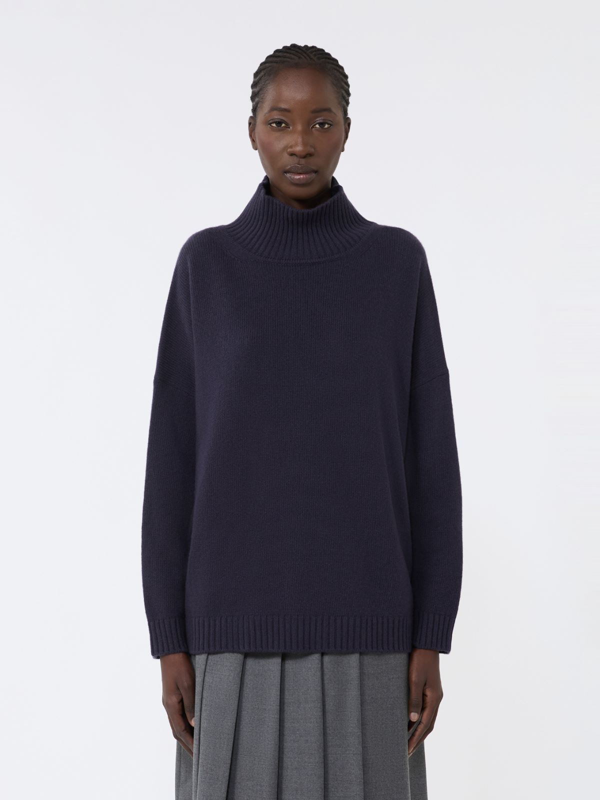 Wool knit turtleneck jumper - NAVY - Weekend - 2