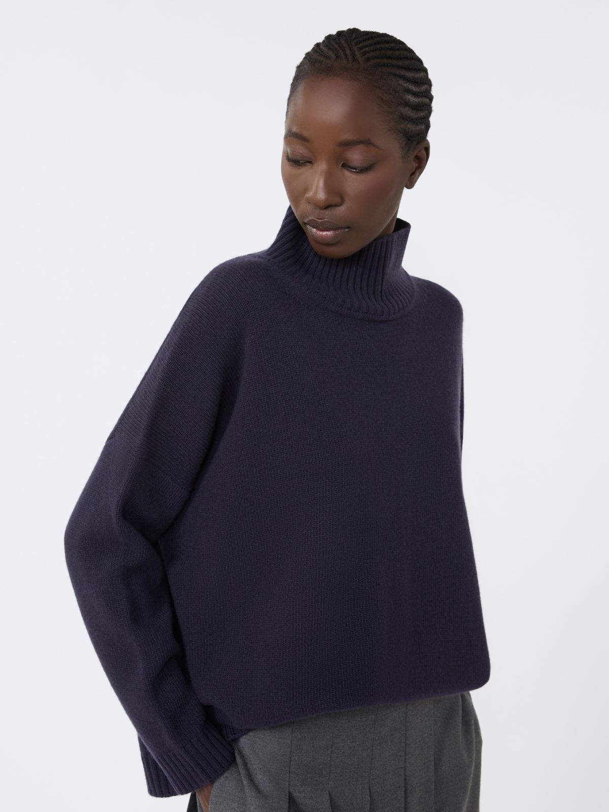 Wool knit turtleneck jumper - NAVY - Weekend - 4