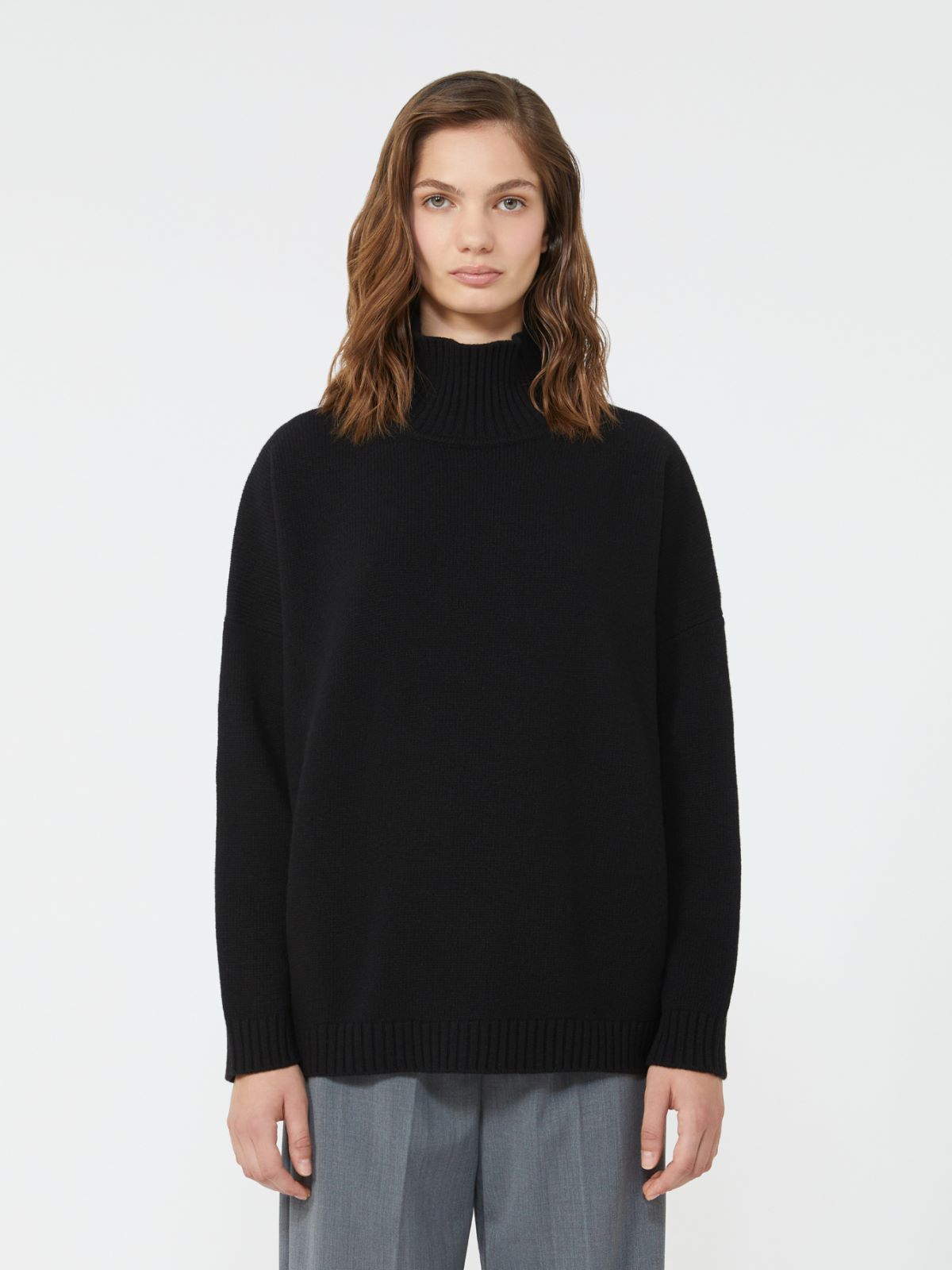 Wool knit turtleneck jumper - BLACK - Weekend - 2