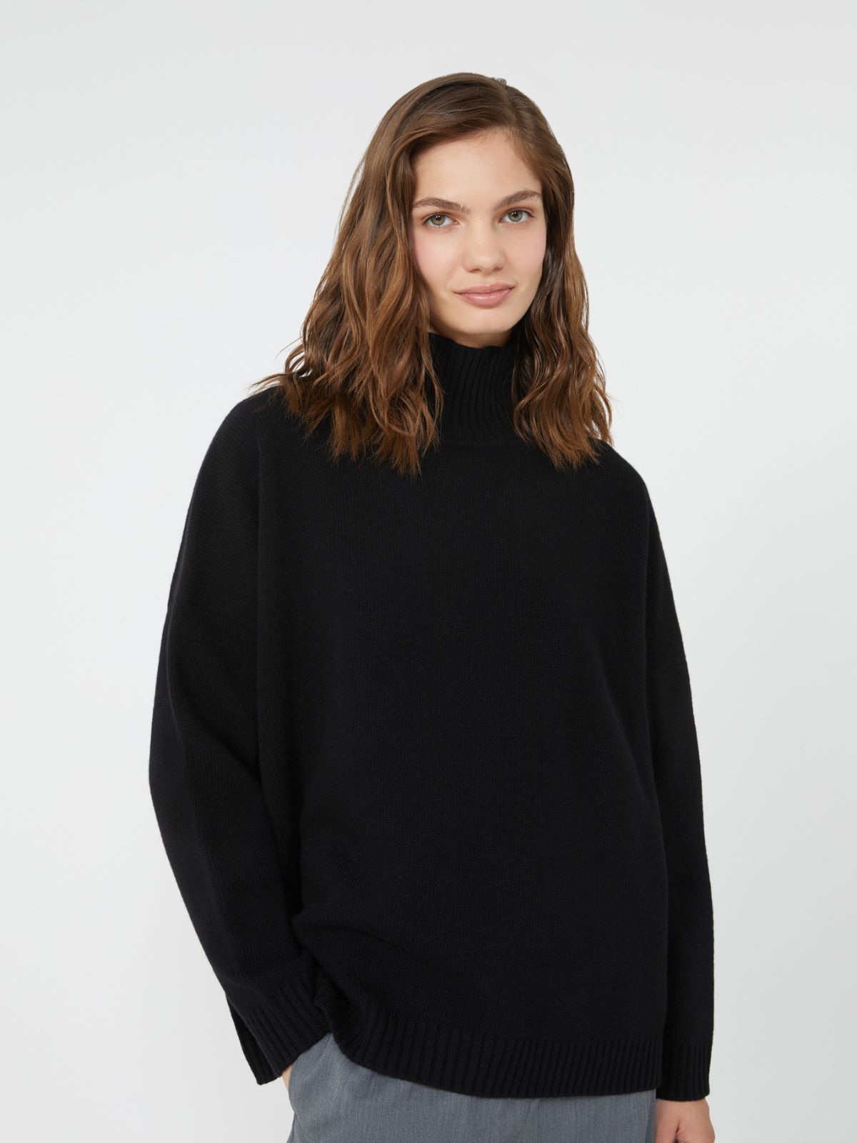 Wool knit turtleneck jumper - BLACK - Weekend - 4