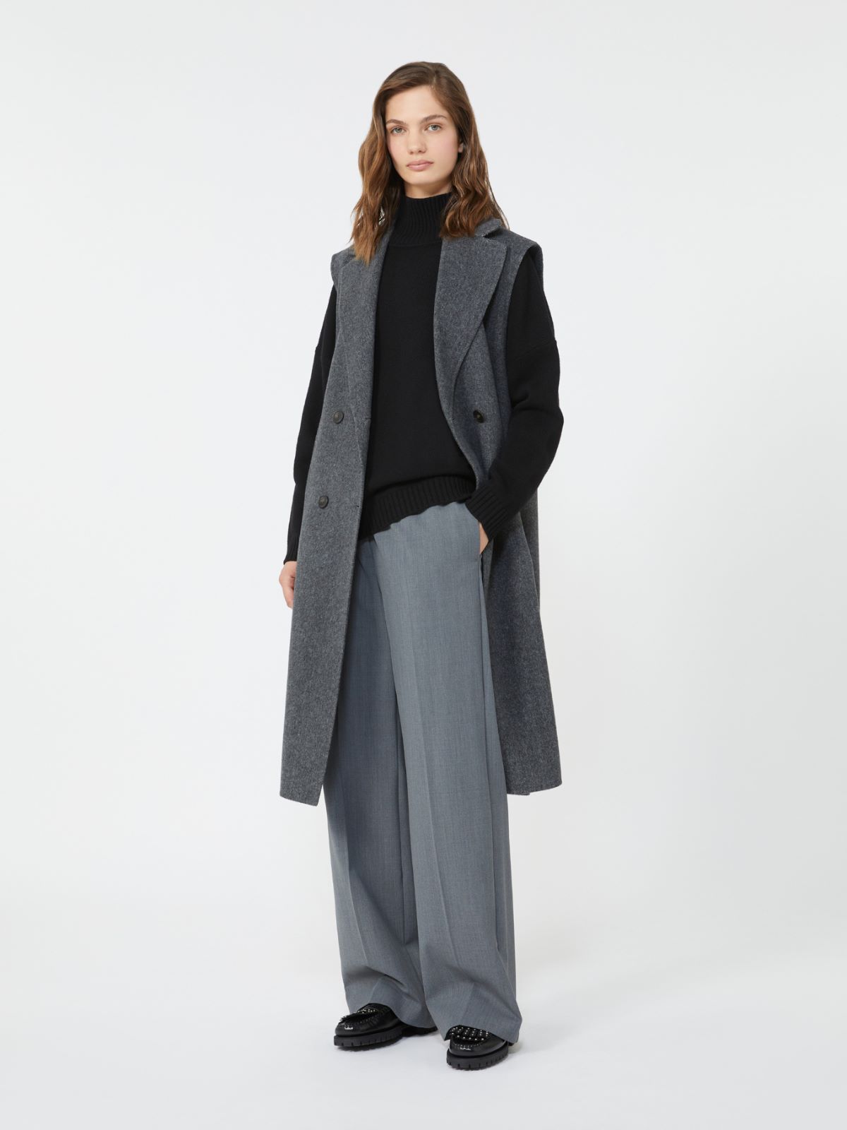 Wool knit turtleneck jumper - BLACK - Weekend