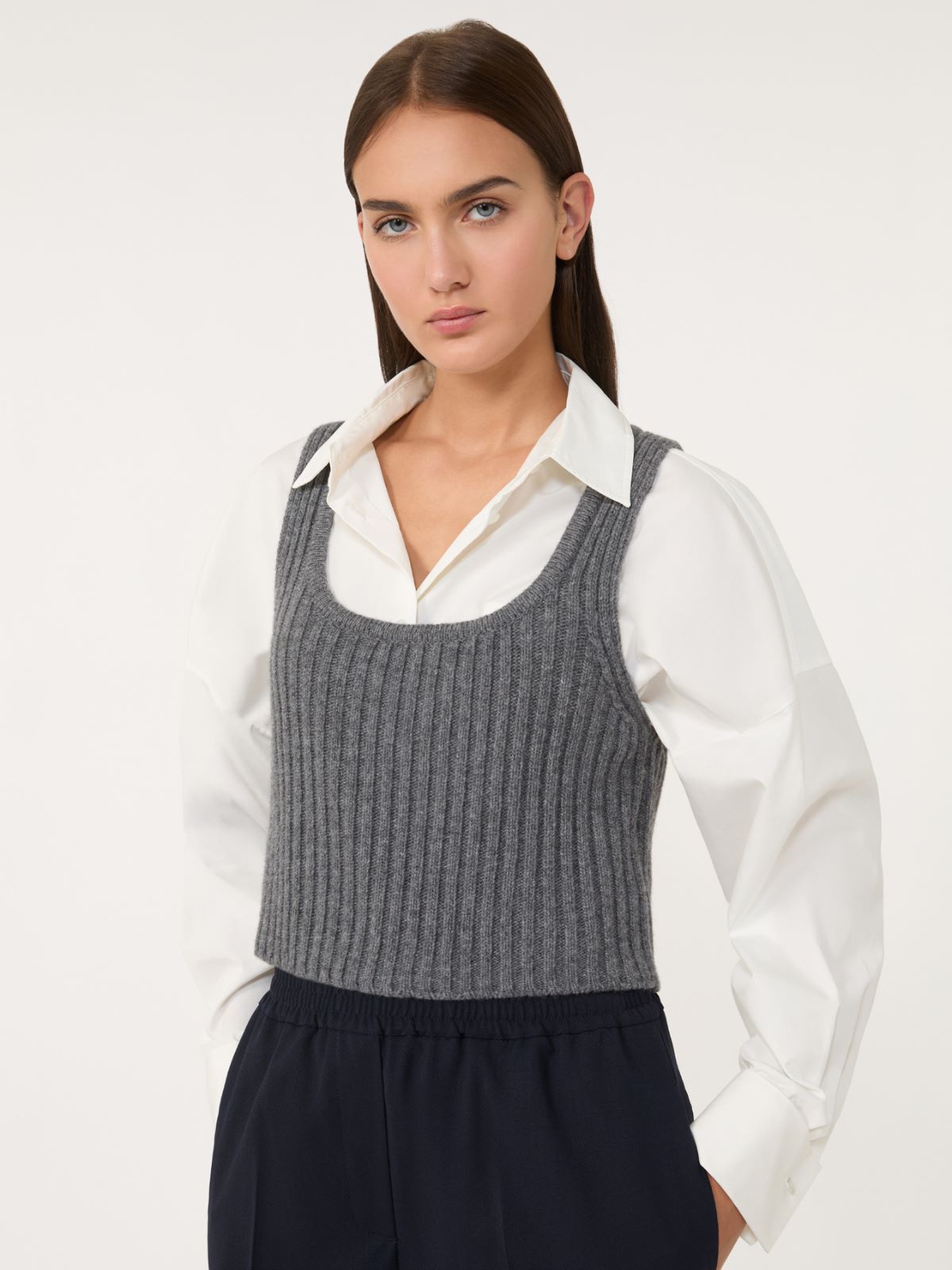 Wool knit top - DARK GREY - Weekend - 4