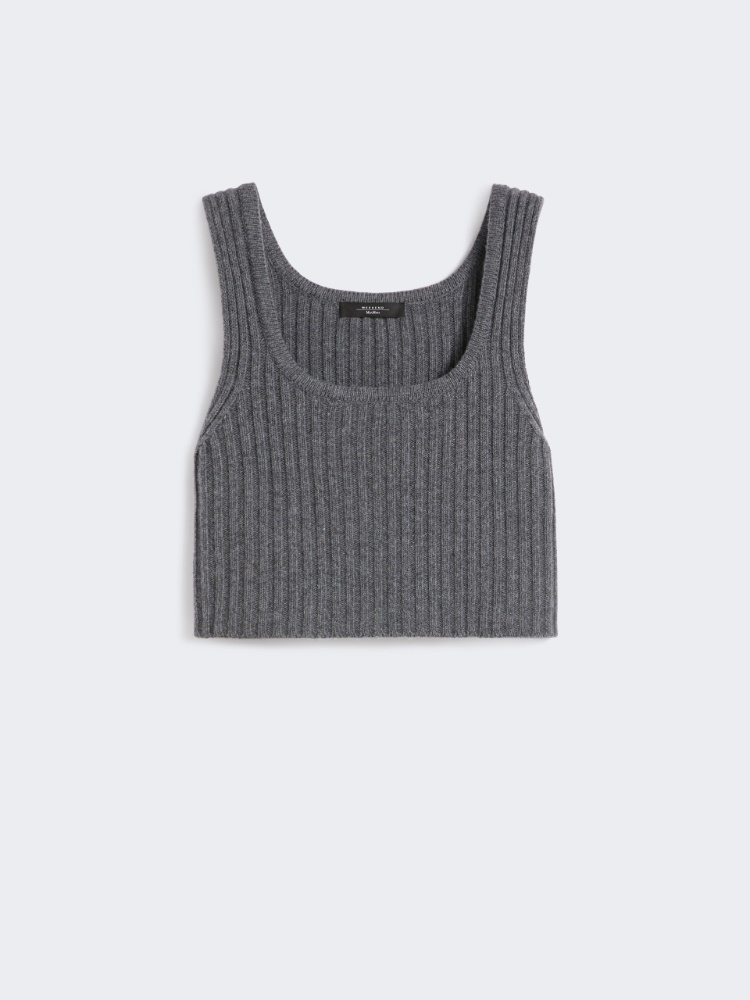 Wool knit top - DARK GREY - Weekend