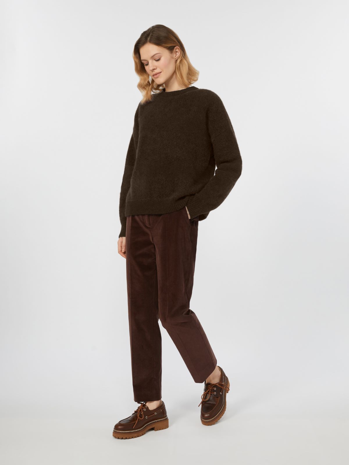 Alpaca and wool jumper - CHOCOLATE - Weekend